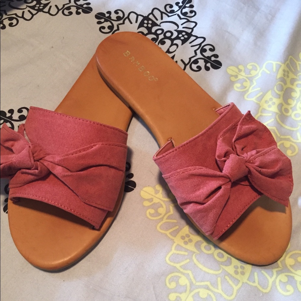 Cute faux suede slides